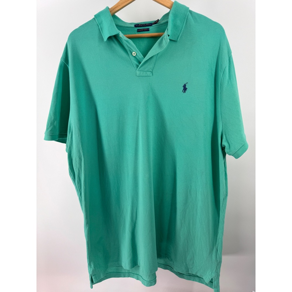 Polo Ralph Lauren Polo Shirt Mens XXL Green Mesh Pony Classic Golf Preppy